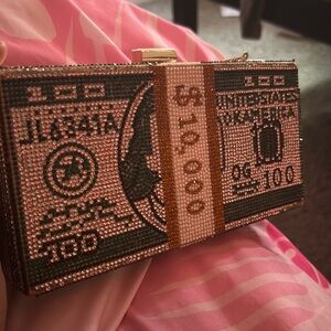 Crystal Embellished Money Clutch